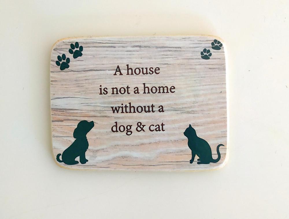 A wooden board, magnet with motive of your Puppies - Woodjana