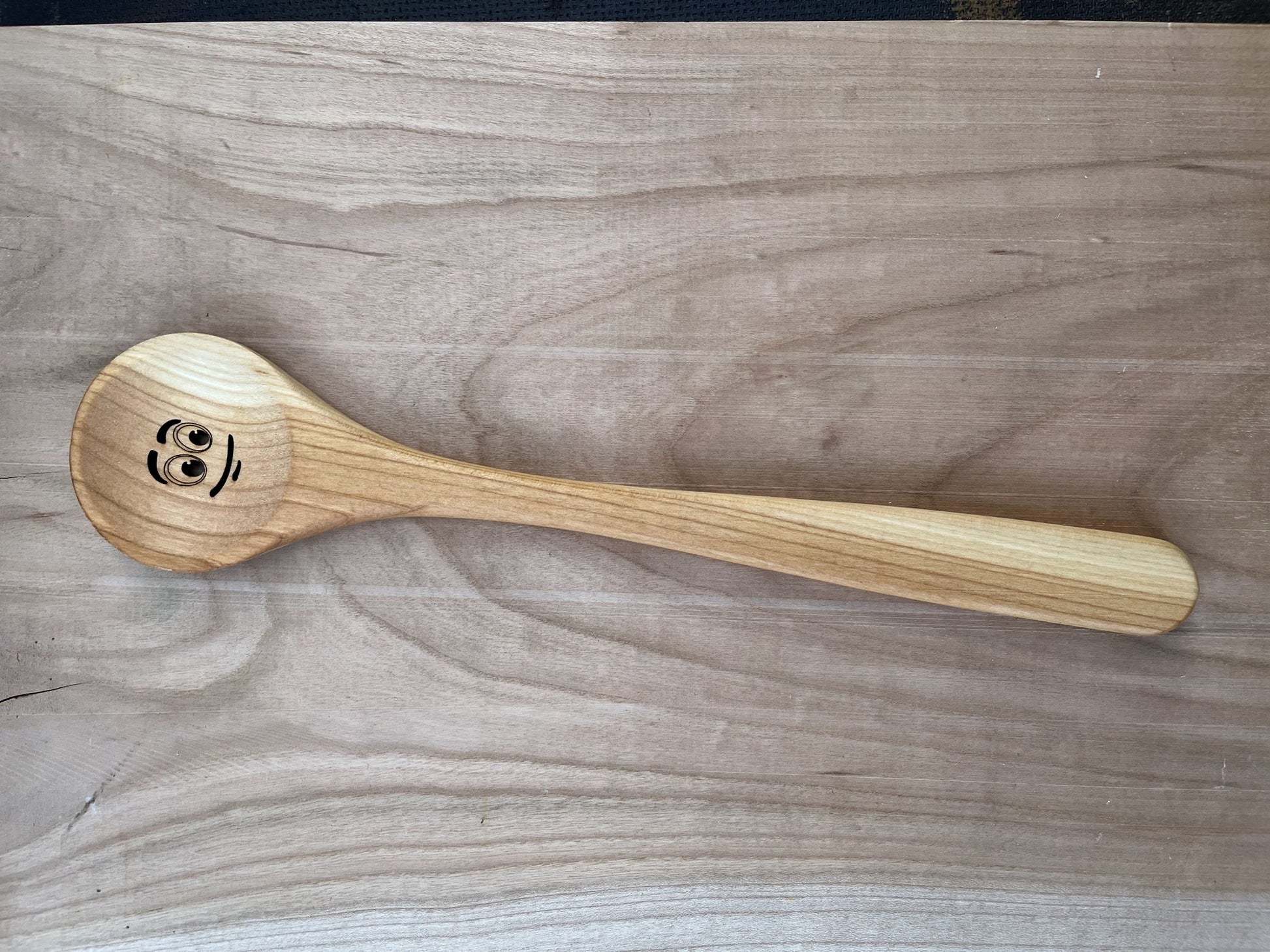 Happy face wood spoon - Woodjana