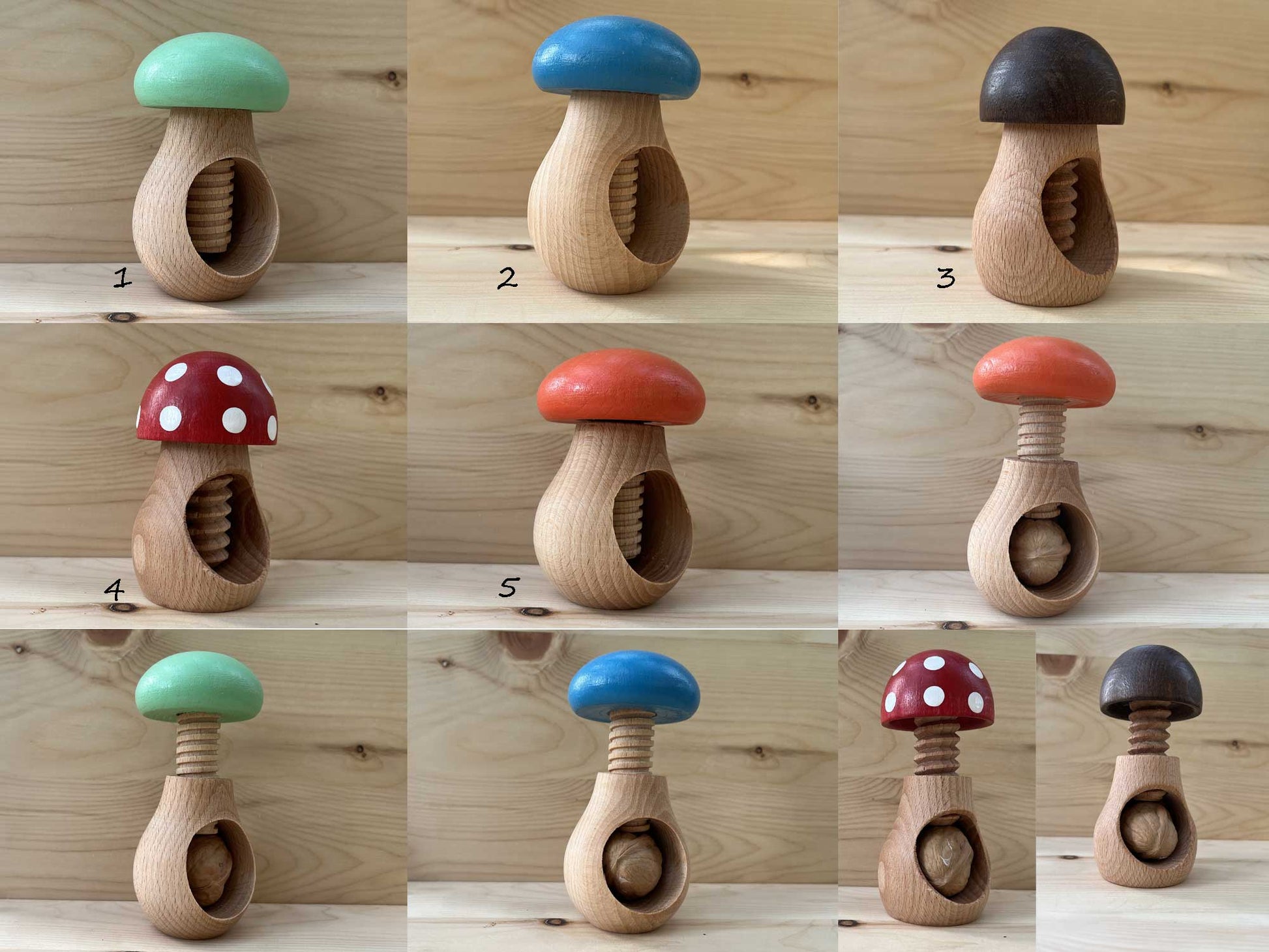 Wooden Nutcracker Mushroom, Nussknacker , Beech Wood Walnut Cracker, Casse-noix En Bois De Hêtre,S chiaccianoci - Woodjana